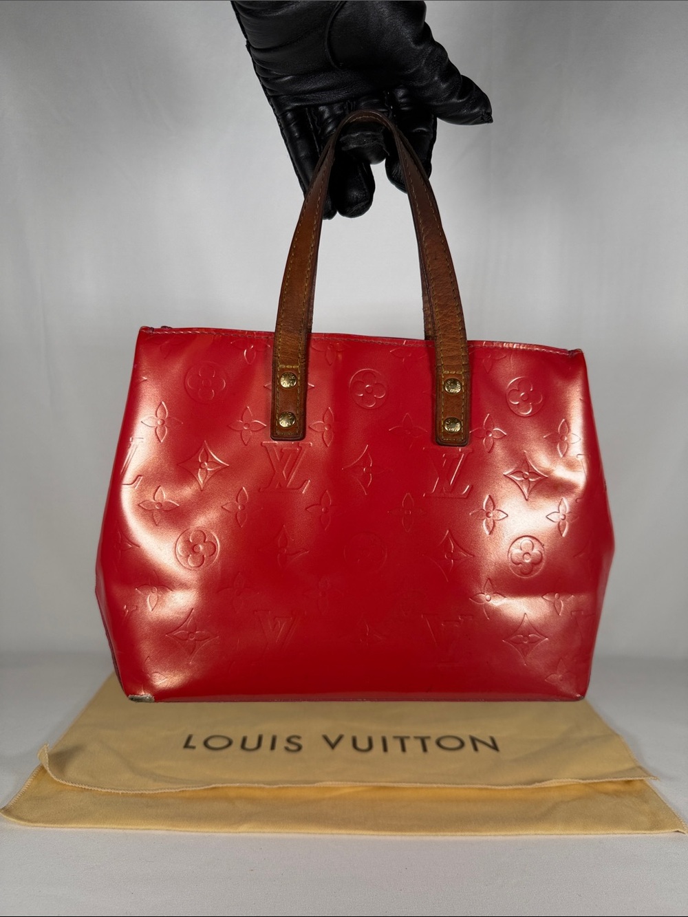 Louis Vuitton Red Vernis Monogram Tote
